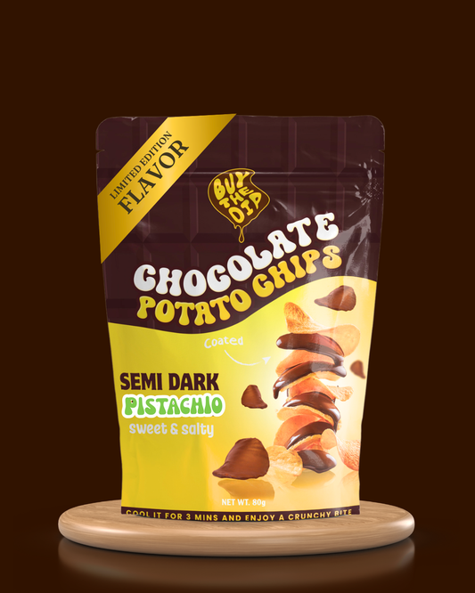Semi Dark Chocolate Crunchy Pistachio Chips (LIMITED-EDITION)