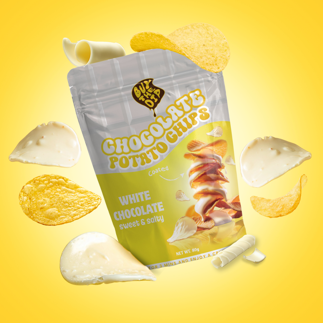 White Chocolate, Buy The Dip, Chocolate Coated Potato Chips